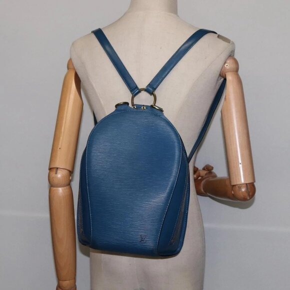 LOUIS VUITTON Epi Mabillon Backpack Blue - Picture 13 of 15